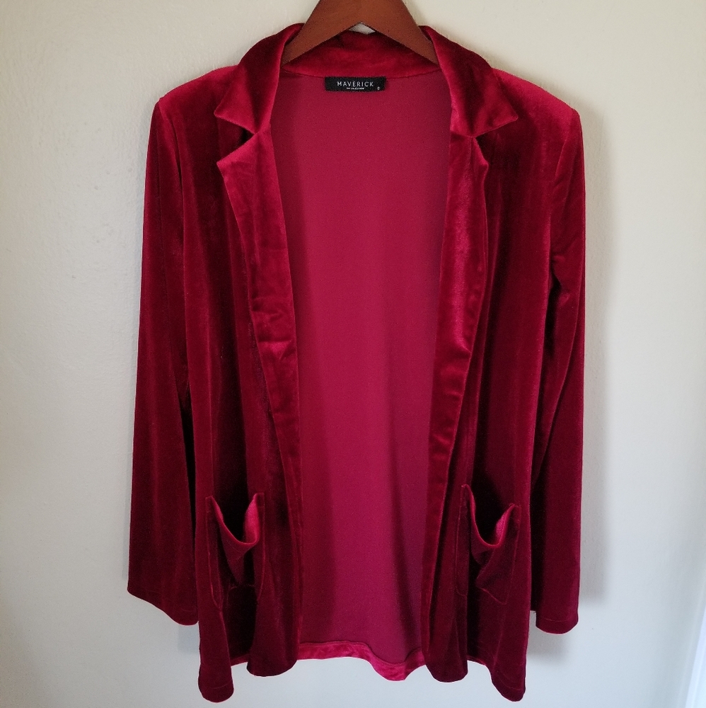 RED VELVET BLAZER - Picture 3 of 4